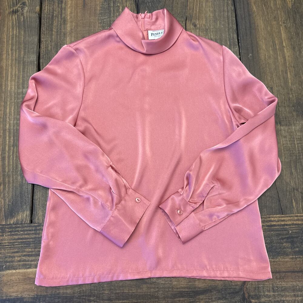 Women’s Pendleton Size 2‎ Pink Long Sleeve Mock Neck Pullover, Polyester